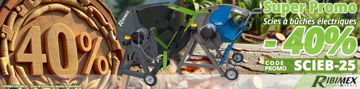 SOLDES 40% de remise en super promo sur ces 2 scies à bûches électriques... chez Bricommerce