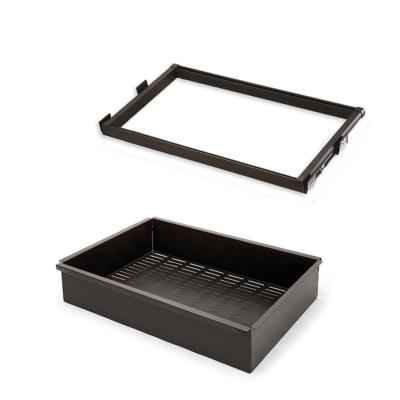 Kit panier métallique coulissant armoire dressing Moka