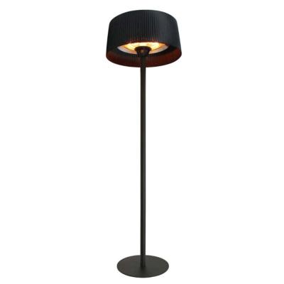 Lampadaire chauffant électrique noir abat jour taille XL 900 à 1200 watts