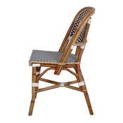 Lot 2 chaises rotin style bistrot bleu