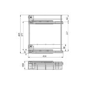 Porte bouteilles latéral extractible Supra avec fermeture amortie 150mm