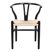 Lot 2 chaises bois style nordique noir