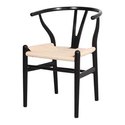 Lot 2 chaises bois style nordique noir