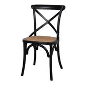 Lot 2 chaises bois style bistrot noir