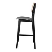 Lot 2 Tabourets hauts bois style bistrot noir