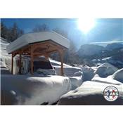 Abri 2 pentes Bois Douglas France Carport Auvent Camping-car 350x650cm H 320cm