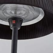 Lampadaire chauffant électrique noir abat jour taille XL 900 à 1200 watts