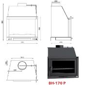 Foyer barbecue  en fonte 70 cm à encastrer avec grille FM série BH-170