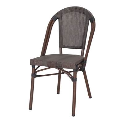 Lot 2 chaises d’extérieur de style bistro marron et gris