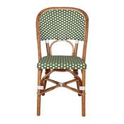 Lot 2 chaises rotin style bistrot vert