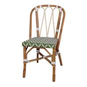 Lot 2 chaises rotin style bistrot vert