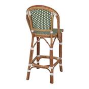 Lot 2 Tabourets hauts rotin style bistrot vert