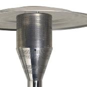 Parasol chauffant à gaz inox pied cache bouteille, tablette, 12m2 59 h