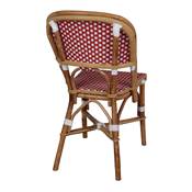 Lot 2 chaises rotin style bistrot rouge