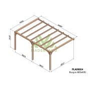 Pergola adossée en bois laminé, BURGOS