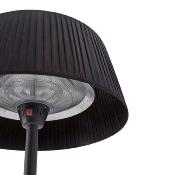 Lampadaire chauffant électrique noir abat jour taille XL 900 à 1200 watts