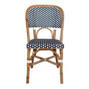 Lot 2 chaises rotin style bistrot bleu