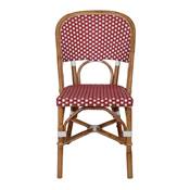 Lot 2 chaises rotin style bistrot rouge