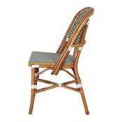 Lot 2 chaises rotin style bistrot vert