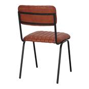 Lot 2 chaises cuir style industriel mid century marron