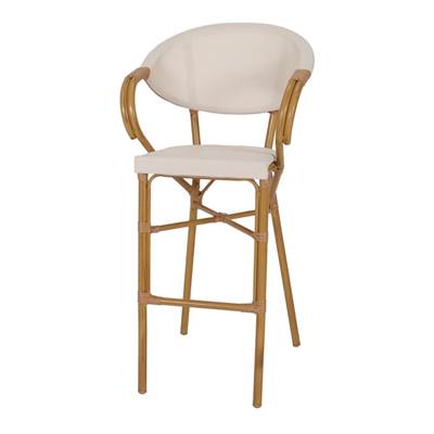 Lot 2 Tabourets hauts style bistrot beige