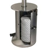 Parasol chauffant à gaz inox pied cache bouteille, tablette, 12m2 59 h