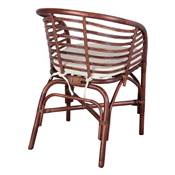 Lot 2 chaises rotin style nordique marron