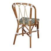 Lot 2 chaises rotin style bistrot vert