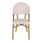 Lot 2 chaises d’extérieur style bistrot blanc et naturel