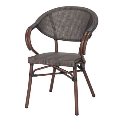 Lot 2 chaises d’extérieur de style bistro marron et gris