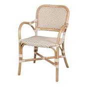 Lot 2 chaises rotin style bistro beige