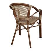 Lot 2 chaises rotin synthétique style bistrot naturel