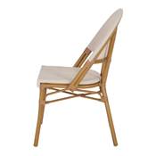 Lot 2 chaises d’extérieur style bistrot blanc et naturel