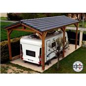 Abri 2 pentes Bois Douglas France Carport Auvent Camping-car 350x700cm H 320cm