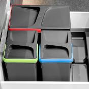 Poubelles pour tiroir de cuisine Recycle, Hauteur 266mm