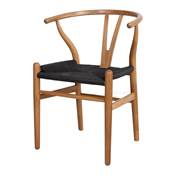 Lot 2 chaises bois style nordique naturel et noir