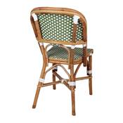 Lot 2 chaises rotin style bistrot vert