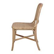 Lot 2 chaises rotin style exotique naturel