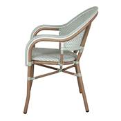 Lot 2 chaises d’extérieur style bistro vert eau