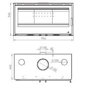 Pack Insert cheminée bois PORTIMAO-C-995-S, ventilation , 9Kw, Cadre 4 côtés verre