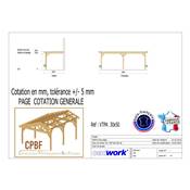 Abri carport Toit Plat Adossé, Bois DOUGLAS Français