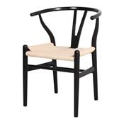 Lot 2 chaises bois style nordique noir