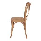 Lot 2 chaises bois style bistrot naturel