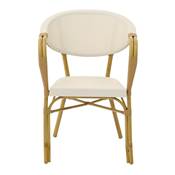 Lot 2 chaises d’extérieur style bistrot blanc et naturel