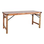 Table style vintage bois tropical effet ancien 168cm