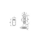 Tube penderie ovale 30x15mm avec supports