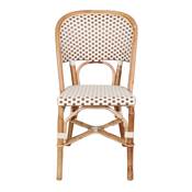 Lot 2 chaises rotin style bistrot beige