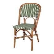 Lot 2 chaises rotin style bistrot vert