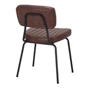 Lot 2 chaises tapissées simi cuir style industriel marron