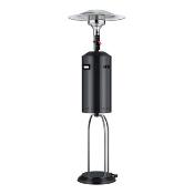 Parasol chauffant à gaz pied cache bouteille noir 12m2 59 h